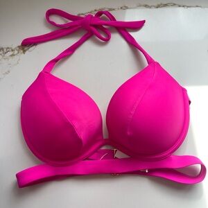 Victoria's Secret push-up bikini top hot pink 36D